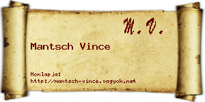 Mantsch Vince névjegykártya